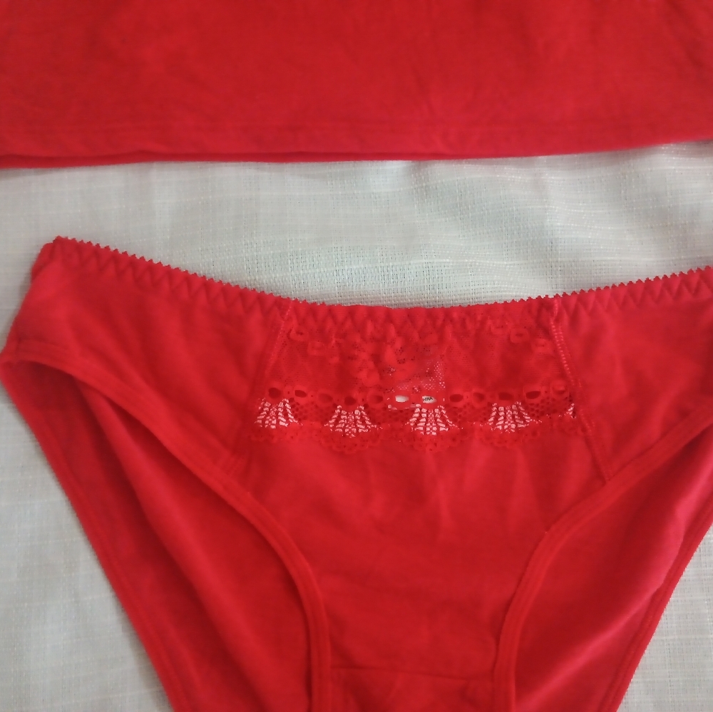 Scarlet Lace Trim Camisole and Panty Set - Picture 3 of 6